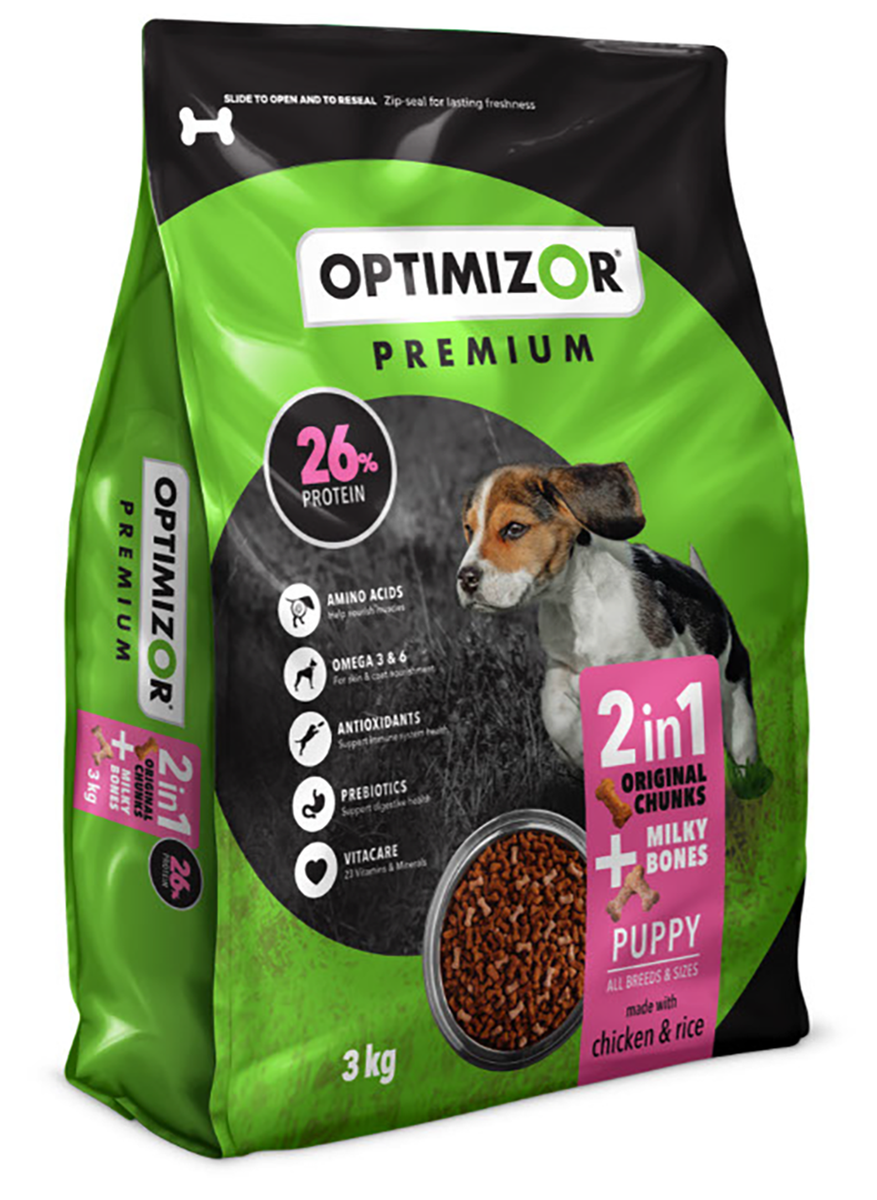 OPTIMIZOR PREMIUM PUPPY 2IN1 MILKY BONES Pet O Treats