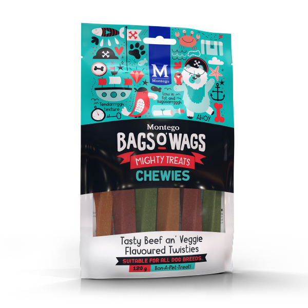 MONTEGO BAGS O WAGS CHEWIES BEEF/VEG