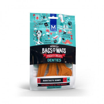 MONTEGO BAGS O WAGS DENTIES BARKTASTIC BONES 3PCS MED