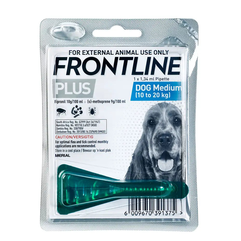 FRONTLINE PLUS DOG MED 10 20KG SINGLE PIP 1.34ML LOOSE Pet O